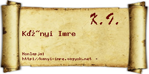 Kányi Imre névjegykártya