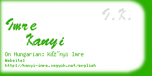 imre kanyi business card